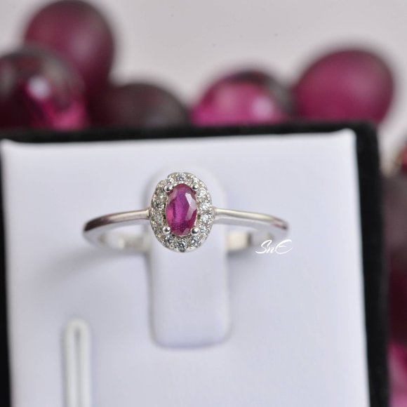 NEW 925 STERLING SILVER REAL GENUINE NATURAL RUBY SET 7 - Picture 5 of 10